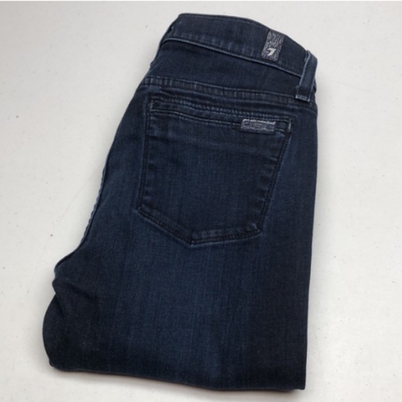 MADE IN USA 🇺🇸 7 for ALL MANKIND MID-RISE SKINNY JEANS 27x27 🇺🇸 - Picture 1 of 14